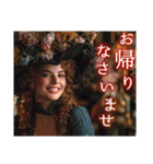 毎日使える♡花の刺繍バロック調ドレスの女（個別スタンプ：16）