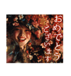 毎日使える♡花の刺繍バロック調ドレスの女（個別スタンプ：19）