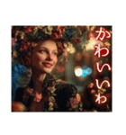 毎日使える♡花の刺繍バロック調ドレスの女（個別スタンプ：25）