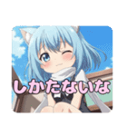 学校での白スカーフみなみありさセット（個別スタンプ：4）