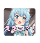 学校での白スカーフみなみありさセット（個別スタンプ：12）