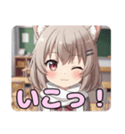学校での白スカーフみなみありさセット（個別スタンプ：27）