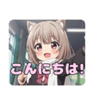 学校での白スカーフみなみありさセット（個別スタンプ：30）