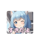 学校での白スカーフありさアニメーション（個別スタンプ：1）