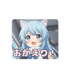 学校での白スカーフありさアニメーション（個別スタンプ：3）