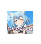 学校での白スカーフありさアニメーション（個別スタンプ：4）