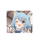 学校での白スカーフありさアニメーション（個別スタンプ：5）