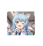 学校での白スカーフありさアニメーション（個別スタンプ：8）
