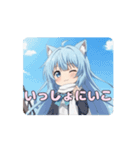 学校での白スカーフありさアニメーション（個別スタンプ：10）