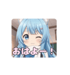 学校での白スカーフありさアニメーション（個別スタンプ：15）