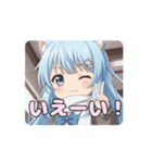 学校での白スカーフありさアニメーション（個別スタンプ：16）