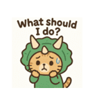 恐竜コスチュームのねこスタンプ（個別スタンプ：6）