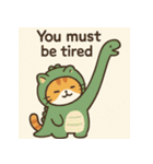 恐竜コスチュームのねこスタンプ（個別スタンプ：37）