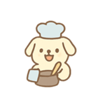 クリームわんこ のんびり日常（個別スタンプ：1）