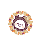 動く♪くまぽこ ～秋ですな～（個別スタンプ：12）
