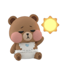 気だるい赤ちゃんクマ 3D 文字なし（個別スタンプ：1）