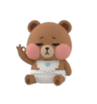気だるい赤ちゃんクマ 3D 文字なし（個別スタンプ：4）