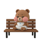 気だるい赤ちゃんクマ 3D 文字なし（個別スタンプ：8）