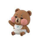 気だるい赤ちゃんクマ 3D 文字なし（個別スタンプ：12）