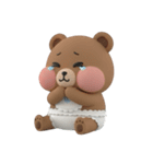 気だるい赤ちゃんクマ 3D 文字なし（個別スタンプ：15）