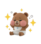 気だるい赤ちゃんクマ 3D 文字なし（個別スタンプ：23）