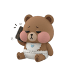気だるい赤ちゃんクマ 3D 文字なし（個別スタンプ：24）