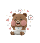 気だるい赤ちゃんクマ 3D 文字なし（個別スタンプ：26）
