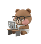 気だるい赤ちゃんクマ 3D 文字なし（個別スタンプ：32）