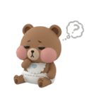 気だるい赤ちゃんクマ 3D 文字なし（個別スタンプ：39）