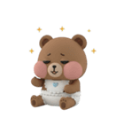 気だるい赤ちゃんクマ 3D 文字なし（個別スタンプ：40）