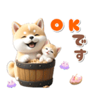 秋 残暑 日常♡豆柴とねこ（個別スタンプ：7）