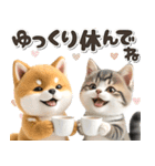 秋 残暑 日常♡豆柴とねこ（個別スタンプ：15）