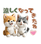 秋 残暑 日常♡豆柴とねこ（個別スタンプ：19）
