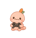 ちびウーパールーパー にんじんえらのこ（個別スタンプ：3）