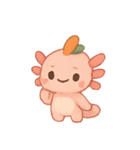 ちびウーパールーパー にんじんえらのこ（個別スタンプ：4）