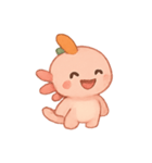 ちびウーパールーパー にんじんえらのこ（個別スタンプ：6）