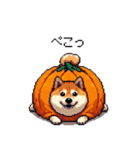 ハロウィンを楽しむ太っちょ柴犬（個別スタンプ：15）