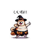 ハロウィンを楽しむ太っちょ柴犬（個別スタンプ：34）