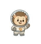 はりねずみ宇宙飛行士 かわいい冒険（個別スタンプ：1）