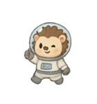 はりねずみ宇宙飛行士 かわいい冒険（個別スタンプ：3）