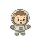 はりねずみ宇宙飛行士 かわいい冒険（個別スタンプ：15）