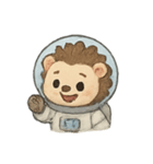 はりねずみ宇宙飛行士 かわいい冒険（個別スタンプ：16）