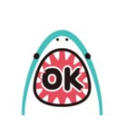飛び出す！サメの口から文字のスタンプ（個別スタンプ：2）