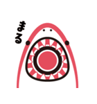 飛び出す！サメの口から文字のスタンプ（個別スタンプ：19）