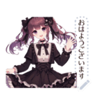 黒色のロリータファッションの女の子（個別スタンプ：1）