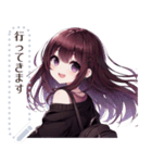黒色のロリータファッションの女の子（個別スタンプ：3）