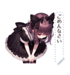 黒色のロリータファッションの女の子（個別スタンプ：8）