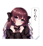黒色のロリータファッションの女の子（個別スタンプ：9）