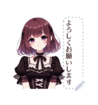 黒色のロリータファッションの女の子（個別スタンプ：14）