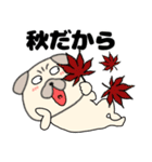 【秋】パグ犬のぱーちゃん88（個別スタンプ：7）